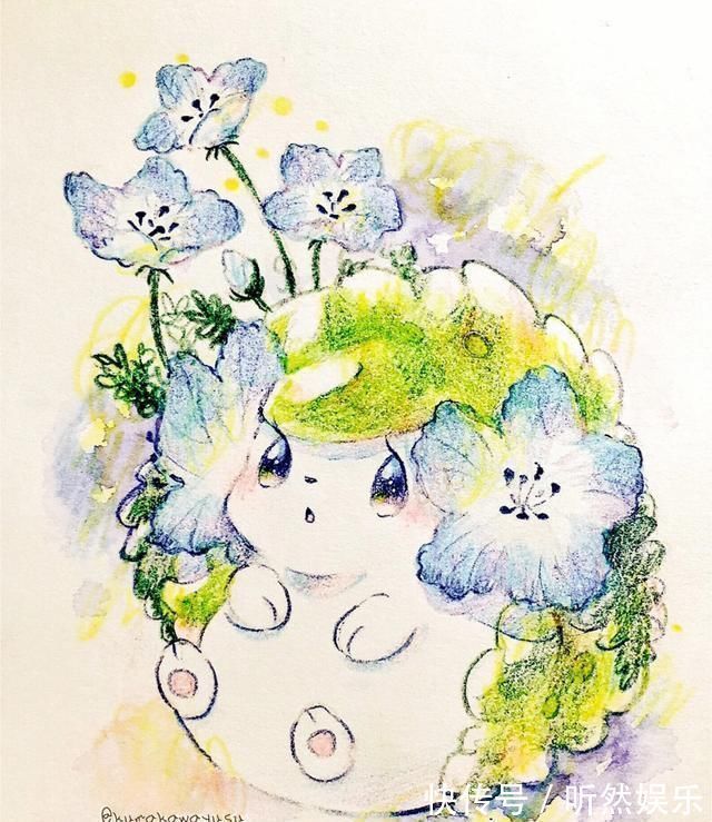 雪拉比|“画风清新”的精灵宝可梦插画,沙奈朵如天使,雪拉比如仙子!