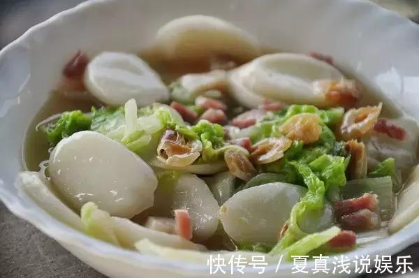 肉丝炒年糕|美食推荐:红烧对虾,肉丝炒年糕,腐乳土豆,大葱烧腐竹