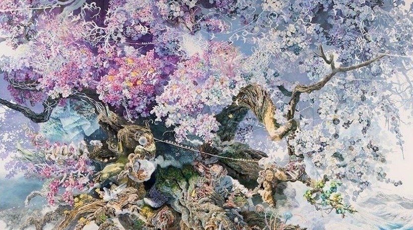 画家@日本“天才”画家用三年画了一幅画,网友看后密集恐惧症者慎入