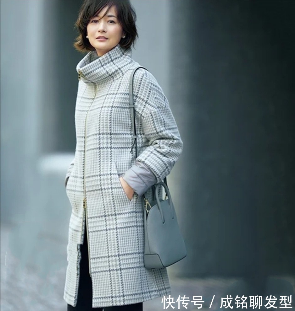 格纹|适合四五十岁女人的精美打扮!端庄大气又时尚,显瘦减龄又显气质