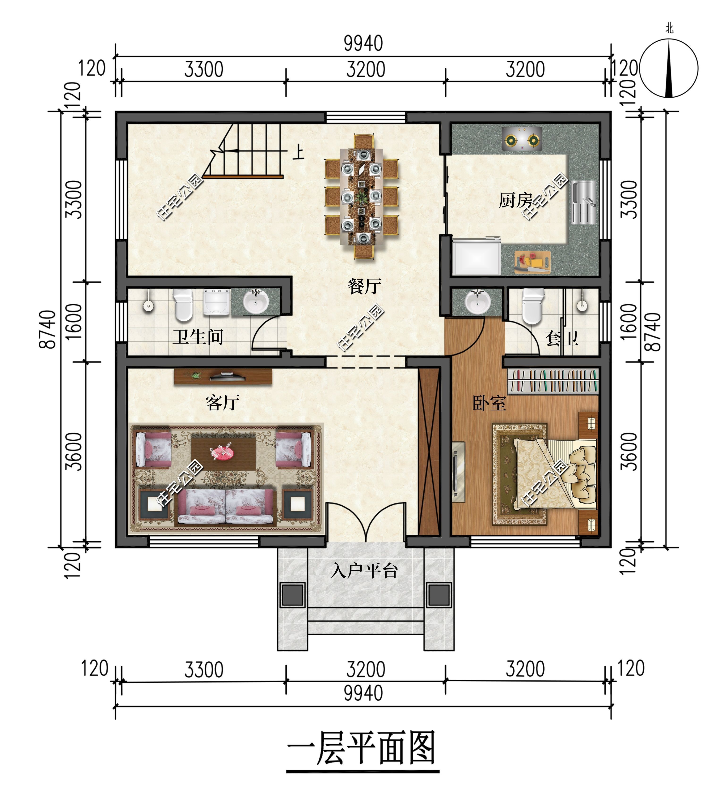 推拉门|6.5米客厅+卧室均朝南，10×10米占地89平的二层中式小宅，爆赞