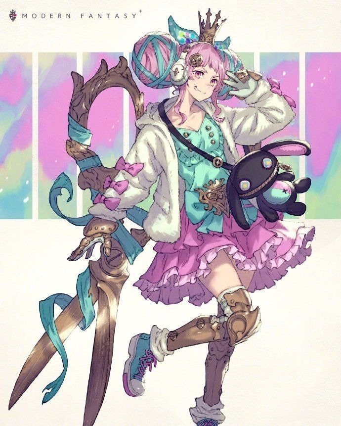 JK!这位画师笔下的JK小姐姐太帅了,一手拿书包,一手拿武器