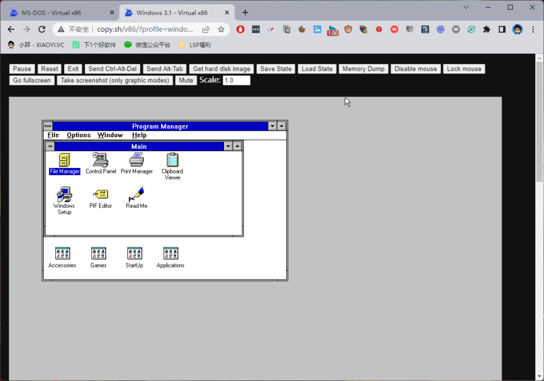 在浏览器上运行 Windows / Linux 各种系统：Copy.sh-7