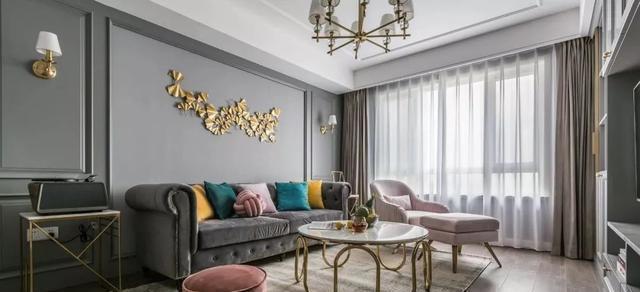 收纳|120平轻奢风三居,充满活力和温馨的婚房设计