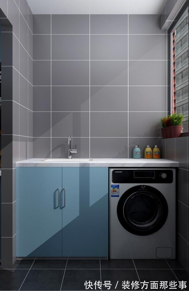 阳台|117平简约风三居室，蓝与灰的融合，真的挺漂亮！