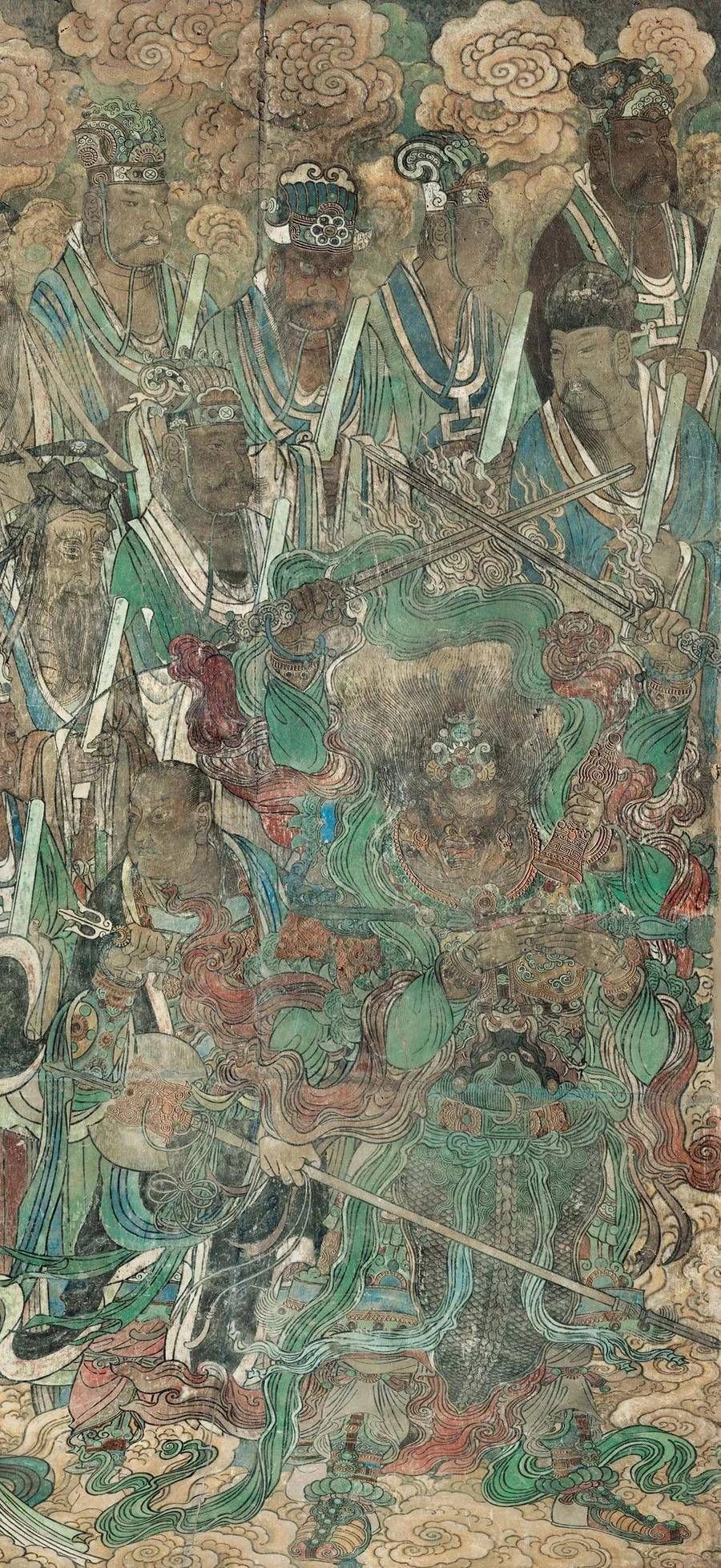 元始天尊#鉴赏|永乐宫壁画里的色彩美学