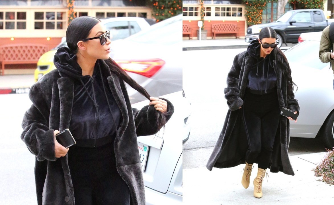 大衣 冬天贵妇都在穿皮草,金卡戴珊也不例外,气质太高贵了