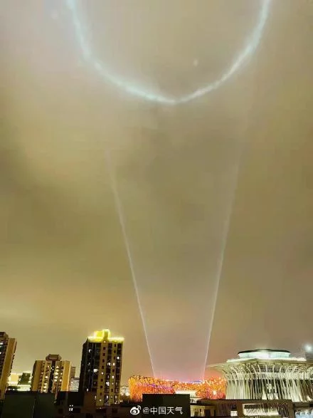 北京天空现不明光环，不明飞行物？