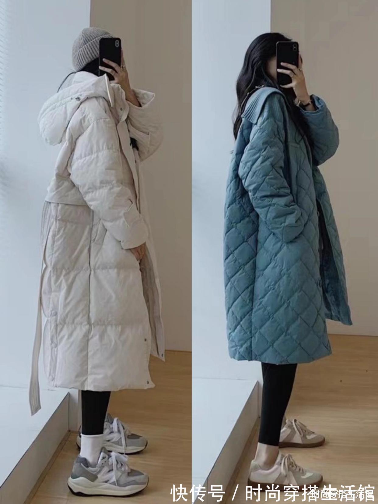 鲨鱼裤|羽绒服下面不一定配裙子,现在流行这样穿,时髦保暖,冬季穿很美