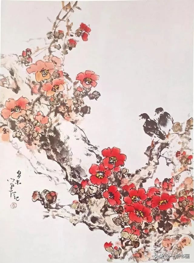 写意$国画教程——写意木棉花的画法