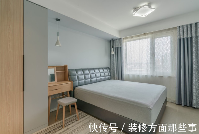 落地柜|97平北欧风三居室，一字型的落地柜，空间整体感和储物兼具