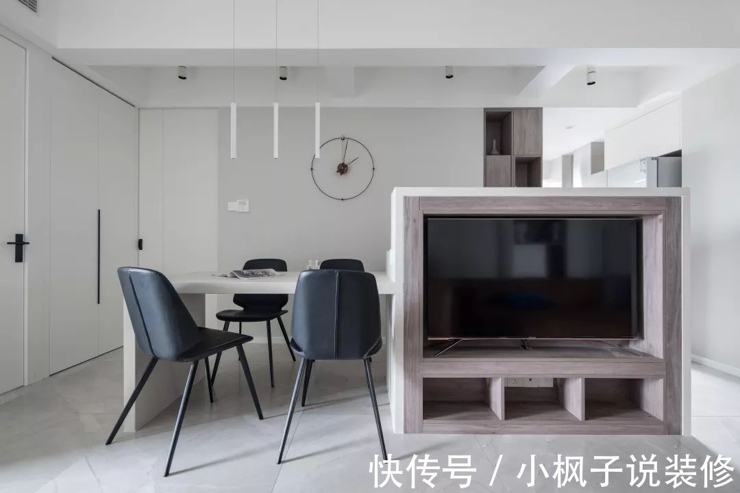 改造|68平小户型大改造,2㎡搞定餐厅,吧台半墙做电视背景墙超酷