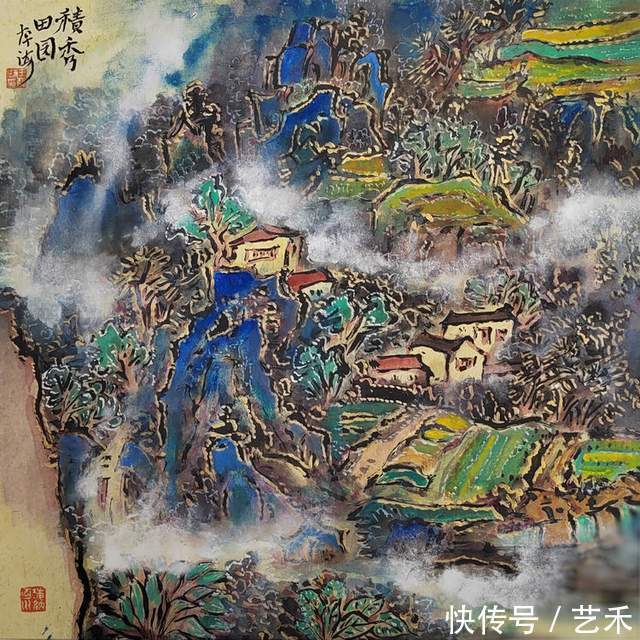 美术家协会&画家王存海《青紫重彩山水》获国家版权局著作权