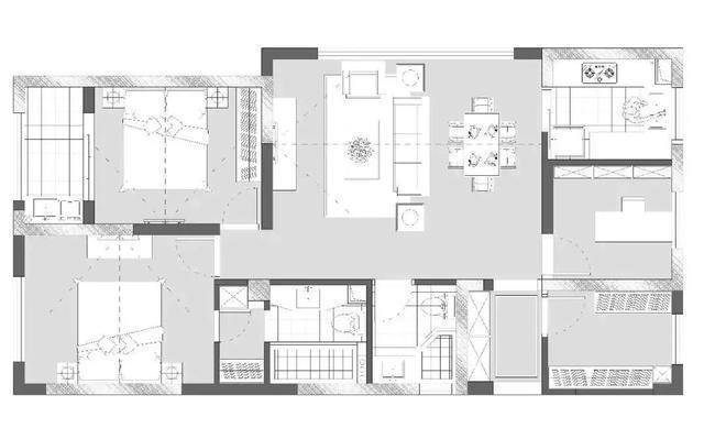 新家|108㎡现代三居室,蓝色吊顶,水泥背景墙,时尚有格调的新家