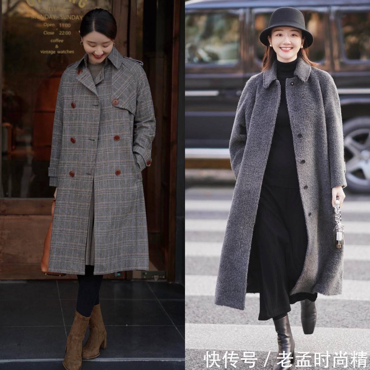 碎花裙|穿大衣少搭配裤子,如今流行这样穿,气质优雅还高级