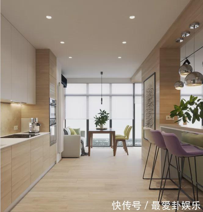 落地窗|126㎡简约新房,朋友说像设计图,开放式厨房还有超大落地窗