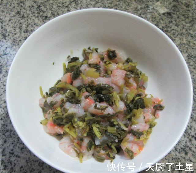 咸菜虾仁馅千张包!
