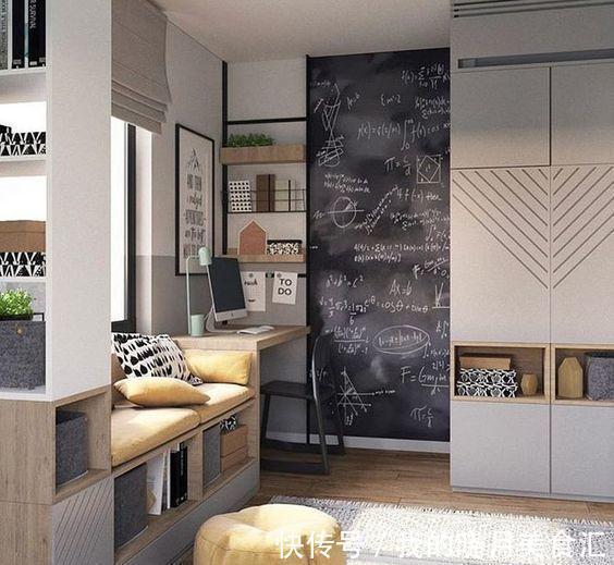 卡座|飘窗先砸了,做成卡座和书桌组合柜,不到1㎡的飘窗空间实用多了