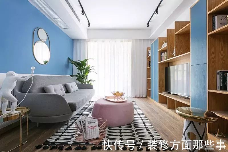 客餐厅|电视背景墙改收纳,小户型不浪费一点空间,好看又实用