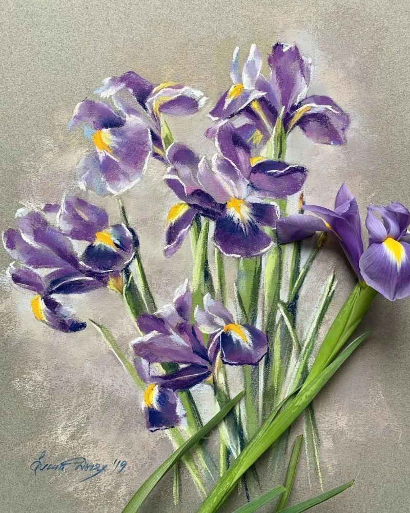 鲜花!太疯狂了!原来用粉笔画画,也可以这么美,简单几招教你,美到邻居羡慕嫉妒