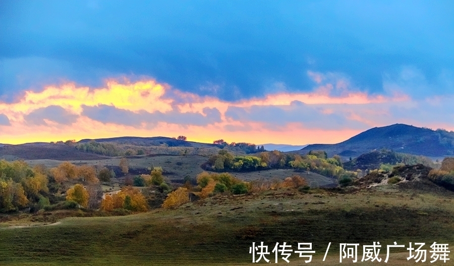 日落|中秋节在乌兰布统敖包吐后山，拍摄骆驼冲沙，遇见美丽的晚霞