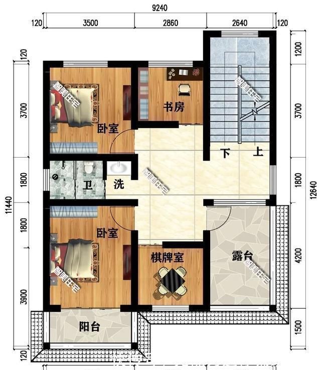主卧室|简欧和仿古设计的两栋农村别墅，面宽9米多，都是心动款