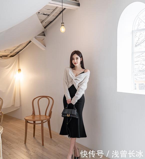 时尚|孙允珠黑色吊带蕾丝鱼尾裙,性感时尚显女人味