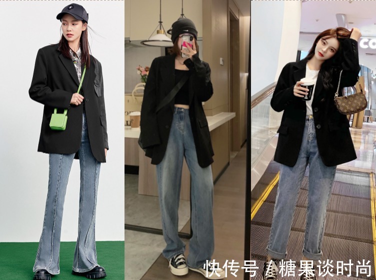 黑色小西装 15套黑色小西装搭配,春季小西装怎么搭配裙子、裤子和鞋子最好看