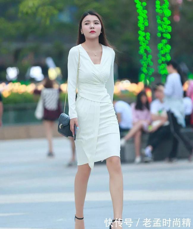 优雅|一袭漂亮的白色连衣裙搭配,优雅大方有气质,尽显窈窕身材曲线美