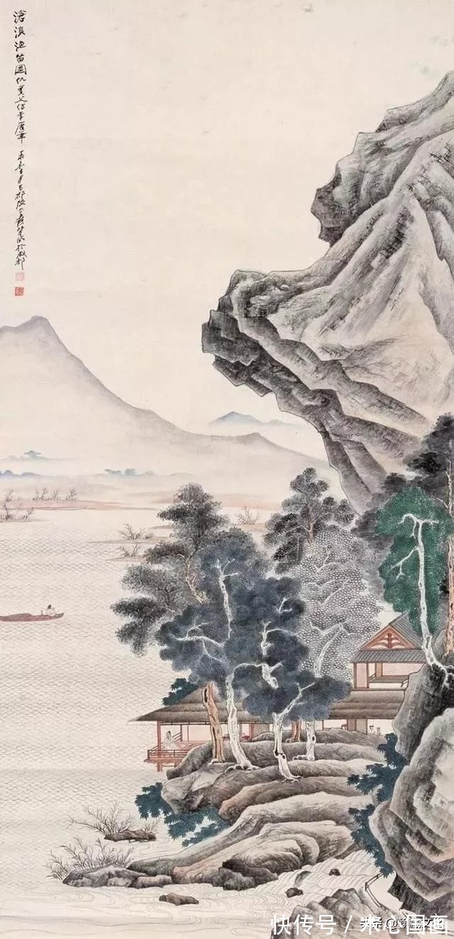 自成家法@张大千先生青绿山水欣赏:金碧辉映 自成家法