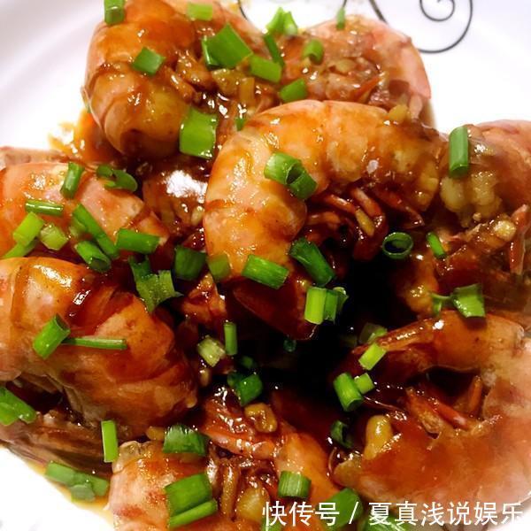 肉丝炒年糕|美食推荐:红烧对虾,肉丝炒年糕,腐乳土豆,大葱烧腐竹