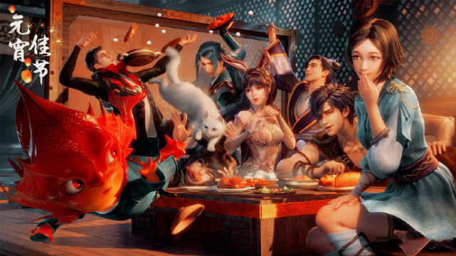 玄机元宵壁纸引争议,斗罗主角C位,天明按在角落,天宝就一条鱼