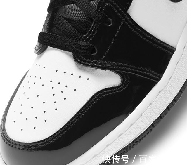 logo 碳纤维纹理鞋身！黑白Air Jordan 1 Mid官图释出！