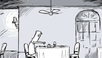 |搞笑GIF：姑娘长点心吧 对面住的可都是单身汉啊