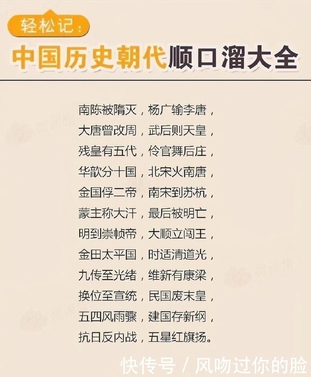 涨知识!中国历史朝代顺口溜大全,转存!!!