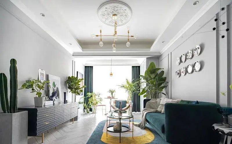 墨绿色|100平混搭新房案例,简约高级灰设计,腔调满满!