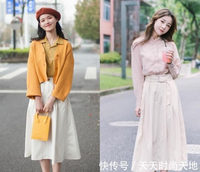 服饰|很适合夏季的搭配:衬衫+半裙,遮肉显瘦,上班上学都能穿