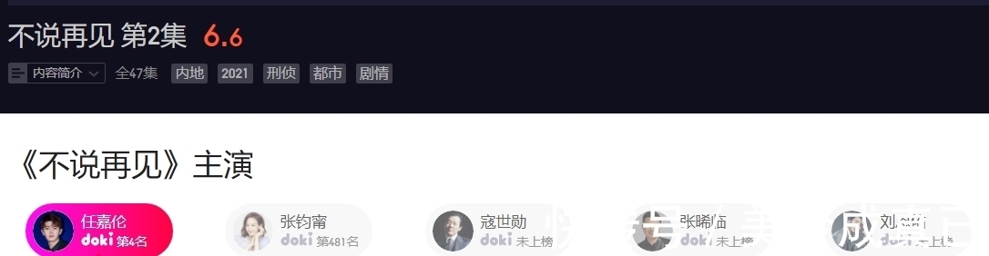 缉毒剧|《不说再见》首播收视惨淡，任嘉伦配音出戏，张钧甯人设满屏尴尬