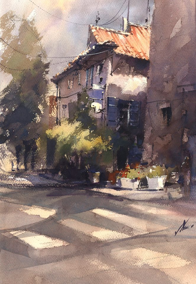 弗拉迪斯拉夫!印象水彩/美国当代艺术家弗拉迪斯拉夫水彩作品