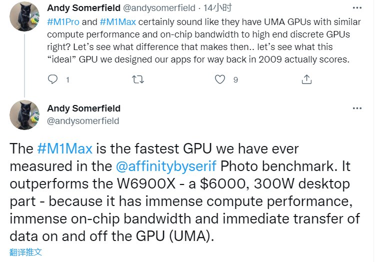 Pro|苹果M1 Max GPU击败6000美元的AMD Radeon Pro W6900X
