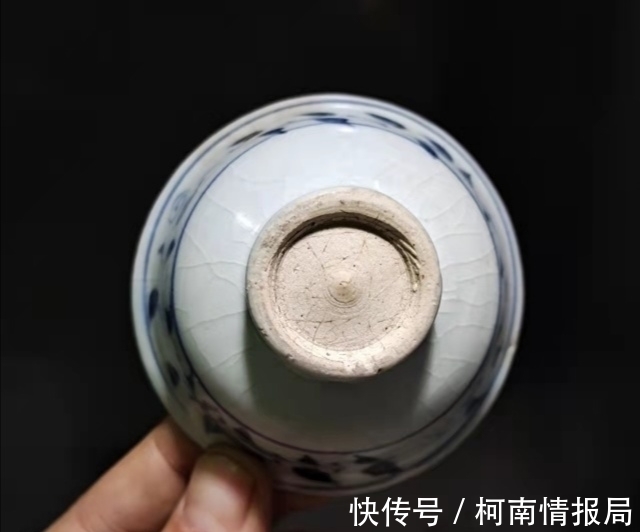 发色$元青花小杯,典型的“寿”字纹