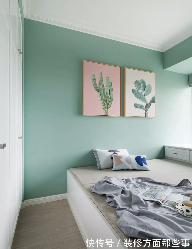 装修|103平幸福的三口之家,用马卡龙色系墙漆搭配清新家居