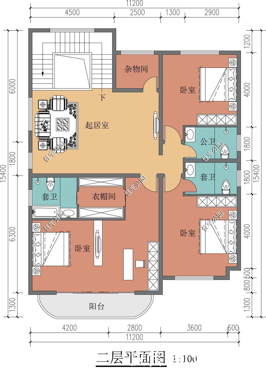 美式|11×17米美式农村二层别墅，5室3厅好格局，村里人见人爱