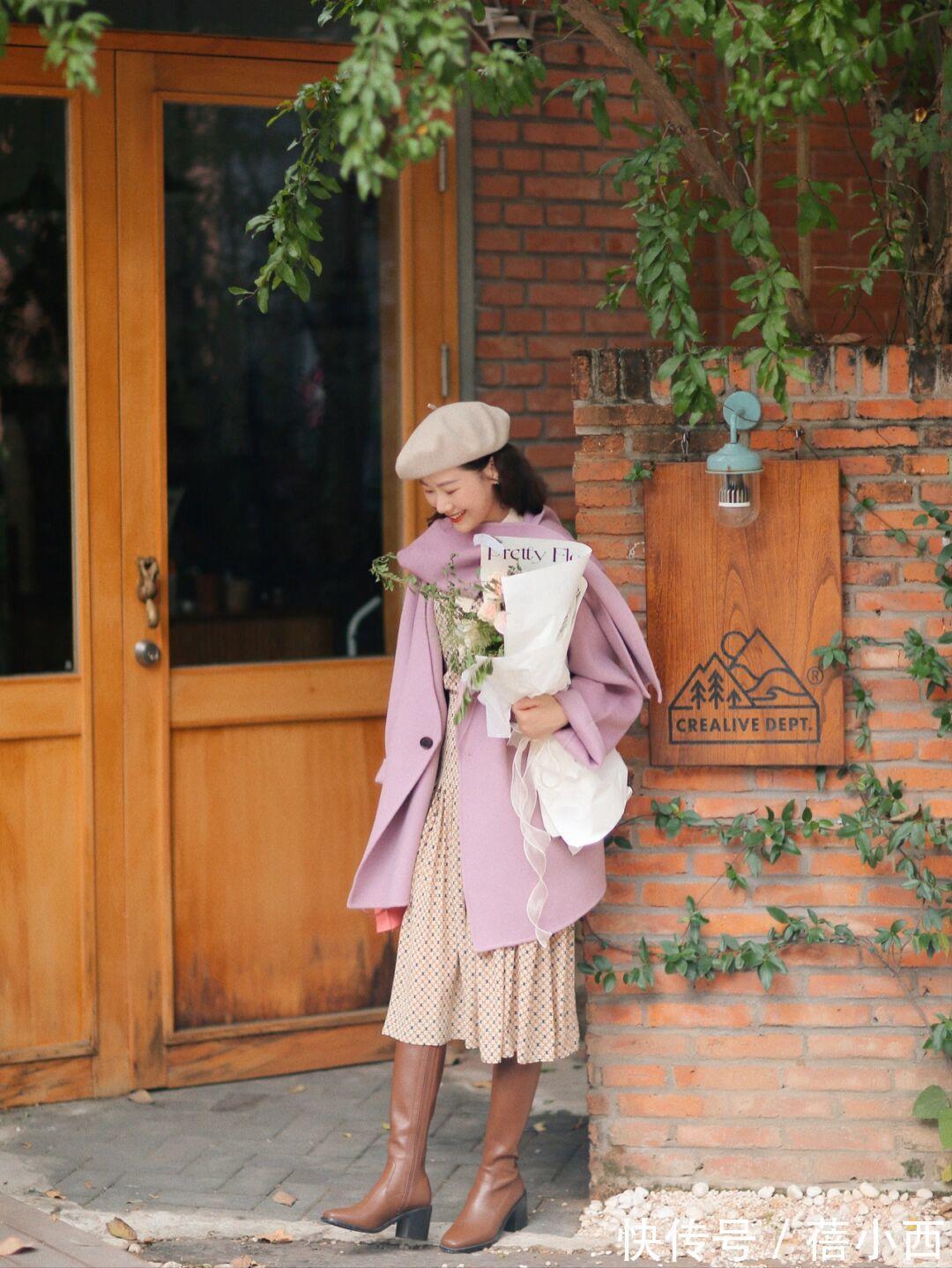 氛围感 今年少穿羽绒服,多穿“大衣”,搭配连衣裙、半身裙,优雅又大气