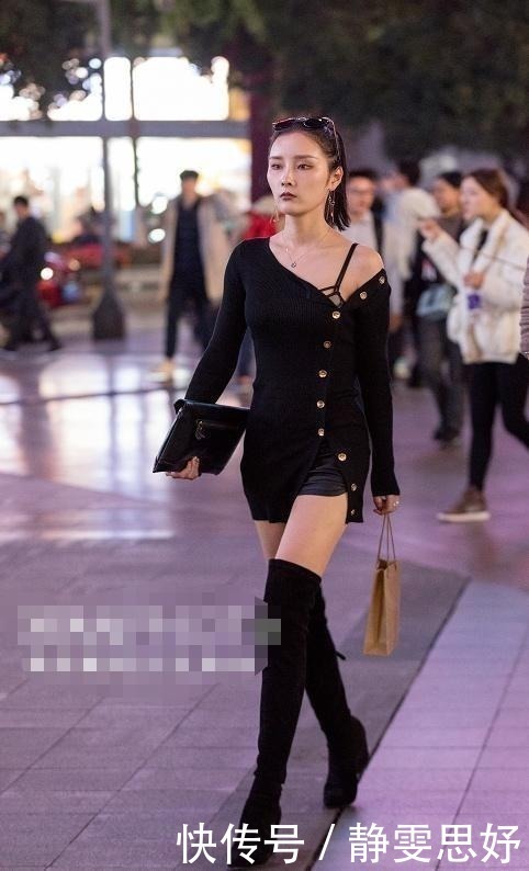 街拍精致干练的穿搭,让小美女气质十足