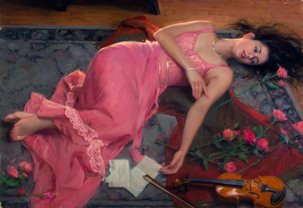 美少女!从小就渴望成为一个艺术家!美国画家笔下美少女油画欣赏