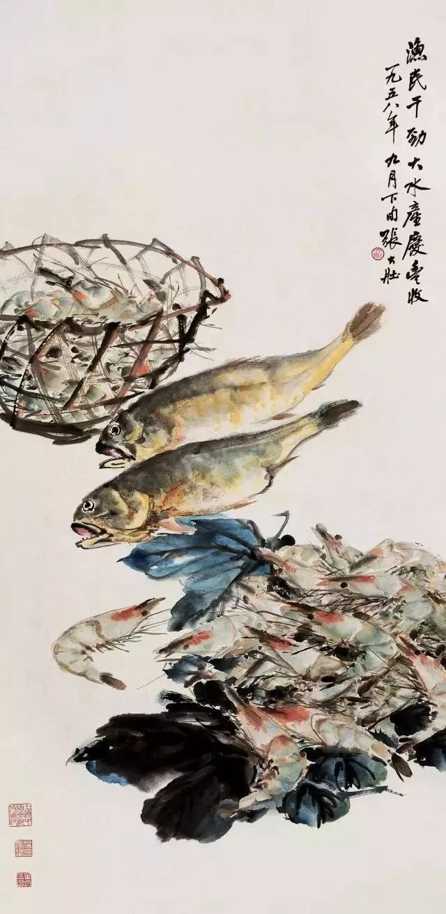 华新罗&张大壮：人淡如菊，以“没骨法”画虾，自创一格