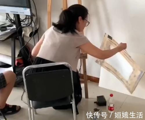 上课#美术老师真不容易被学生画的假毛巾骗了，最后连画板都是假的