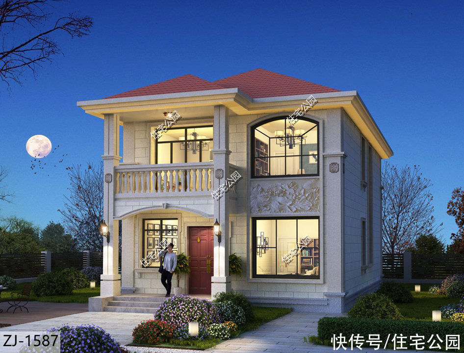 二层|下半年建房就选这10套二层吧,颜值一套比一套高,30来万就能盖