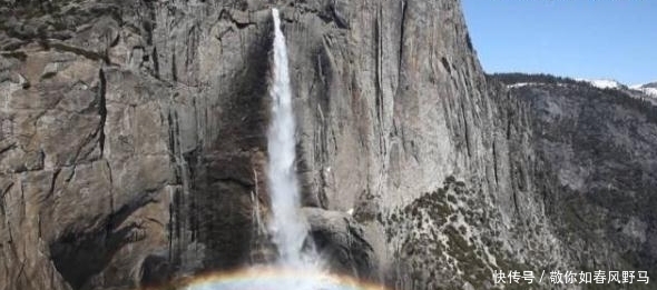 美国有一条“彩虹瀑布”远远看去,瀑布就像流着彩虹一样!